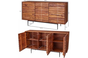 Sideboard Wohnling Massivt trä dörrar med tryck-öppning 150 cm filigrana metallben industriell - Möbler - Bord & matgrupp - Avlastningsbord & sidobord - Konsolbord & hallbord