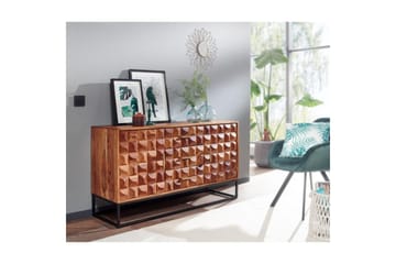 Sideboard Wohnling Massivt trä design front 145 cm med 2 dörrar 3 lådor industriell - Möbler - Bord & matgrupp - Avlastningsbord & sidobord - Konsolbord & hallbord