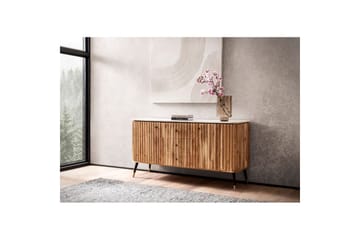 Sideboard Wohnling Massivt trä riktig marmoryta 150 cm 2 dörrar 3 lådor modern - Möbler - Bord & matgrupp - Avlastningsbord & sidobord - Piedestal & blompiedestal