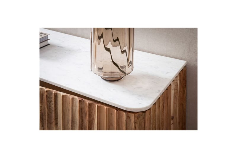 Sideboard Wohnling Massivt trä riktig marmoryta 150 cm 2 dörrar 3 lådor modern - Möbler - Bord & matgrupp - Avlastningsbord & sidobord - Piedestal & blompiedestal