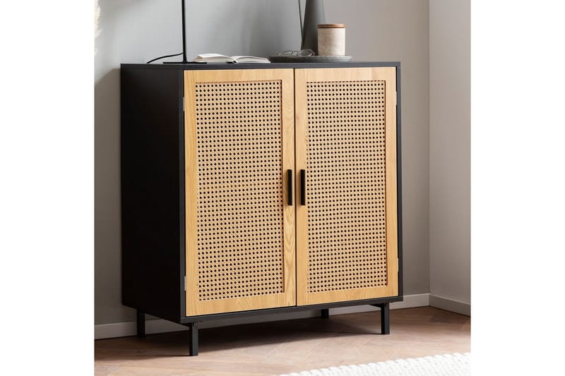 Sideboard Wohnling Melaminbelagd MDF 80 cm 2 dörrar med wienerflätning modern - Möbler - Bord & matgrupp - Avlastningsbord & sidobord - Konsolbord & hallbord