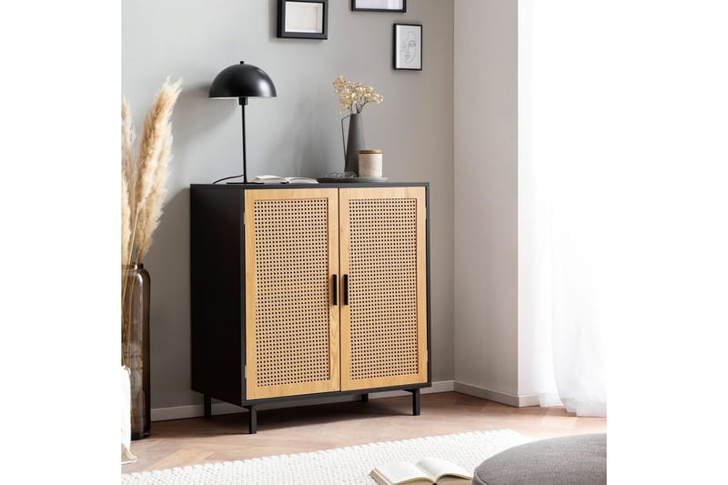 Sideboard Wohnling Melaminbelagd MDF 80 cm 2 dörrar med wienerflätning modern - Möbler - Bord & matgrupp - Avlastningsbord & sidobord - Konsolbord & hallbord