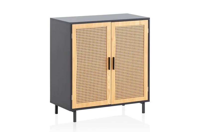 Sideboard Wohnling Melaminbelagd MDF 80 cm 2 dörrar med wienerflätning modern
