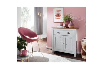 Sideboard Wohnling Melaminbelagd spånskiva tvåfärgad optik ek/vit 2 dörrar 2 lådor modern - Möbler - Bord & matgrupp - Avlastningsbord & sidobord - Konsolbord & hallbord