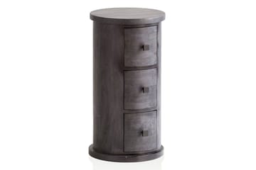 Sideboard Wohnling Runt massivt trä lantlig stil Svart, 3 lådor - Svart, 3 lådor - Möbler - Bord & matgrupp - Avlastningsbord & sidobord - Konsolbord & hallbord