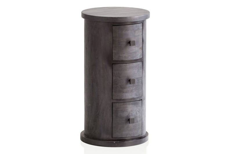 Sideboard Wohnling Runt massivt trä lantlig stil Svart, 3 lådor - Svart, 3 lådor - Möbler - Bord & matgrupp - Avlastningsbord & sidobord - Konsolbord & hallbord