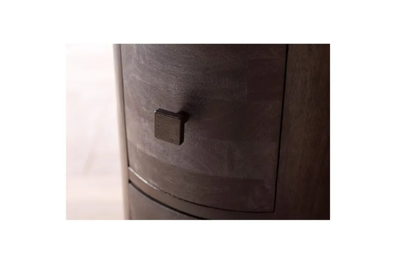 Sideboard Wohnling Runt massivt trä lantlig stil Svart, 4 lådor - Svart, 4 lådor - Möbler - Bord & matgrupp - Avlastningsbord & sidobord - Konsolbord & hallbord