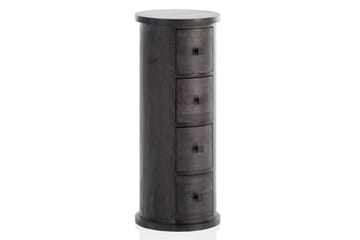 Sideboard Wohnling Runt massivt trä lantlig stil Svart, 4 lådor - Svart, 4 lådor - Möbler - Bord & matgrupp - Avlastningsbord & sidobord - Konsolbord & hallbord