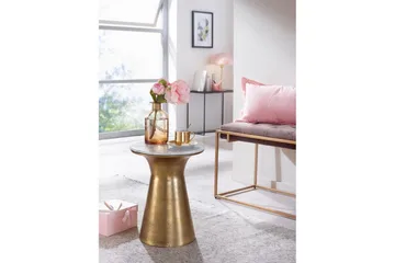 Sido bord Wohnling Äkta marmor rund 35 cm gyllene bas modern - Möbler - Bord & matgrupp - Avlastningsbord & sidobord - Brickbord & småbord