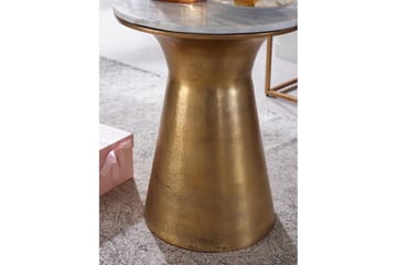 Sido bord Wohnling Äkta marmor rund 35 cm gyllene bas modern - Möbler - Bord & matgrupp - Avlastningsbord & sidobord - Lampbord & sidobord