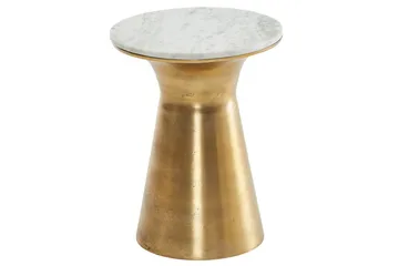 Sido bord Wohnling Äkta marmor rund 35 cm gyllene bas modern - Möbler - Bord & matgrupp - Avlastningsbord & sidobord - Brickbord & småbord