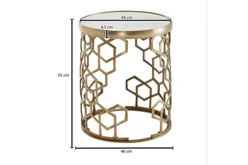 Sido bord Wohnling Äkta marmor rund 44 cm honungskake-optik bas modern - Möbler - Bord & matgrupp - Avlastningsbord & sidobord - Lampbord & sidobord