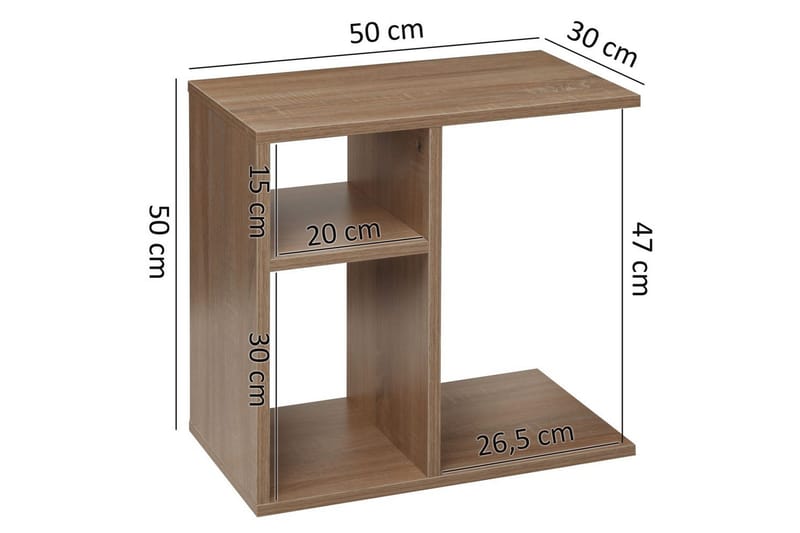 Sido bord Wohnling folierad spånskiva 50 cm, modern loftstil Sonoma - Sonoma - Möbler - Bord & matgrupp - Avlastningsbord & sidobord - Lampbord & sidobord