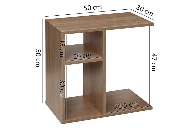 Sido bord Wohnling folierad spånskiva 50 cm, modern loftstil Sonoma - Sonoma - Möbler - Bord & matgrupp - Avlastningsbord & sidobord - Brickbord & småbord