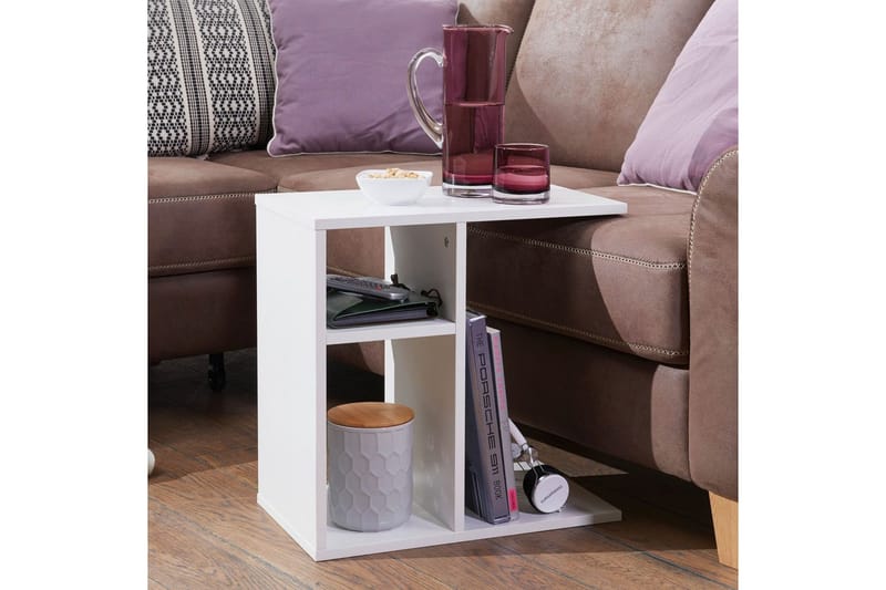 Sido bord Wohnling folierad spånskiva 50 cm, modern loftstil Vit - Vit - Möbler - Bord & matgrupp - Avlastningsbord & sidobord - Lampbord & sidobord