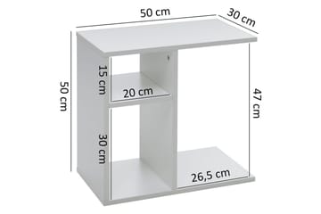 Sido bord Wohnling folierad spånskiva 50 cm, modern loftstil Vit - Vit - Möbler - Bord & matgrupp - Avlastningsbord & sidobord - Lampbord & sidobord