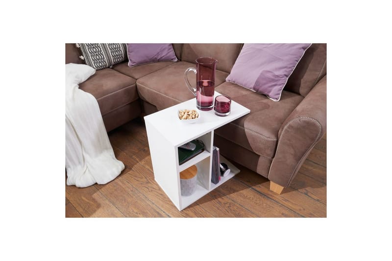 Sido bord Wohnling folierad spånskiva 50 cm, modern loftstil Vit - Vit - Möbler - Bord & matgrupp - Avlastningsbord & sidobord - Lampbord & sidobord