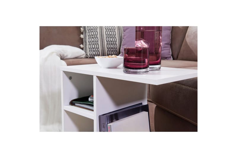 Sido bord Wohnling folierad spånskiva 50 cm, modern loftstil Vit - Vit - Möbler - Bord & matgrupp - Avlastningsbord & sidobord - Lampbord & sidobord