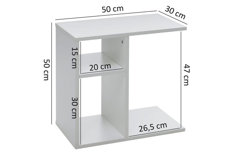 Sido bord Wohnling folierad spånskiva 50 cm, modern loftstil Vit - Vit - Möbler - Bord & matgrupp - Avlastningsbord & sidobord - Brickbord & småbord