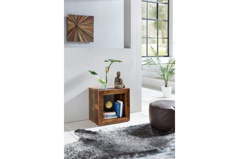 Sido bord Wohnling Massivt återvunnet trä Kolkutta kube Industriell - Möbler - Bord & matgrupp - Avlastningsbord & sidobord - Lampbord & sidobord