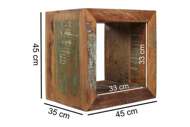 Sido bord Wohnling Massivt återvunnet trä Kolkutta kube Industriell - Möbler - Bord & matgrupp - Avlastningsbord & sidobord - Lampbord & sidobord