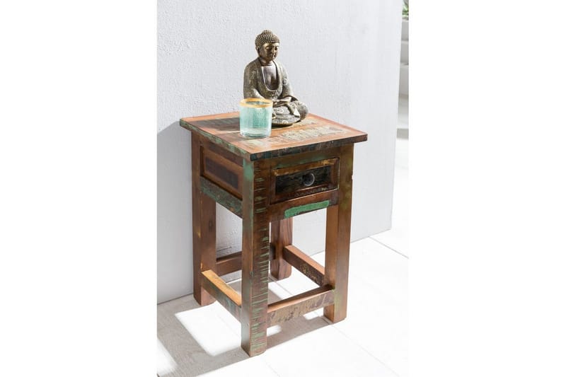 Sido bord Wohnling Massivt återvunnet trä Kolkutta låda Industriell - Möbler - Bord & matgrupp - Avlastningsbord & sidobord - Lampbord & sidobord