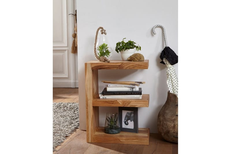 Sido bord Wohnling Massivt trä, E-kub, lantlig stil Akacia - Akacia - Möbler - Bord & matgrupp - Avlastningsbord & sidobord - Lampbord & sidobord