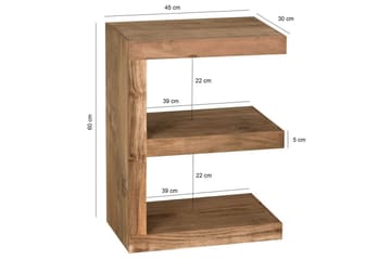 Sido bord Wohnling Massivt trä, E-kub, lantlig stil Akacia - Akacia - Möbler - Bord & matgrupp - Avlastningsbord & sidobord - Lampbord & sidobord