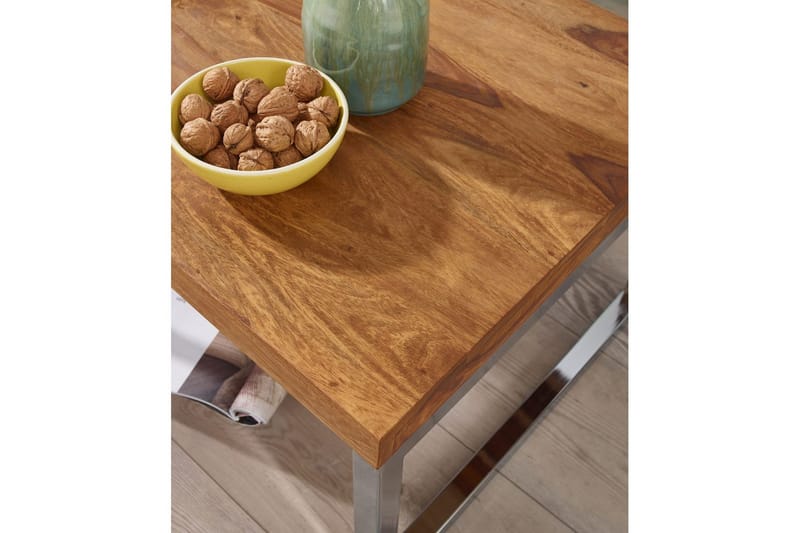 Sido bord Wohnling massivt trä, kvadratisk med metallkromben, herrgårdsstil 60x60 cm - 60x60 cm - Möbler - Bord & matgrupp - Avlastningsbord & sidobord - Lampbord & sidobord