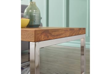 Sido bord Wohnling massivt trä, kvadratisk med metallkromben, herrgårdsstil 60x60 cm - 60x60 cm - Möbler - Bord & matgrupp - Avlastningsbord & sidobord - Lampbord & sidobord