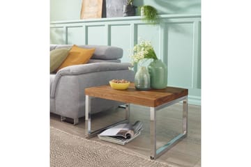 Sido bord Wohnling massivt trä, kvadratisk med metallkromben, herrgårdsstil 60x60 cm - 60x60 cm - Möbler - Bord & matgrupp - Avlastningsbord & sidobord - Lampbord & sidobord