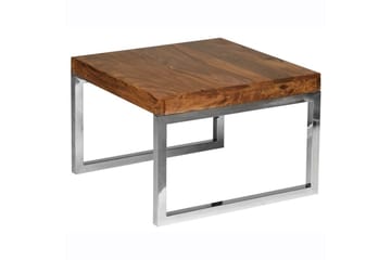 Sido bord Wohnling massivt trä, kvadratisk med metallkromben, herrgårdsstil 60x60 cm - 60x60 cm - Möbler - Bord & matgrupp - Avlastningsbord & sidobord - Lampbord & sidobord