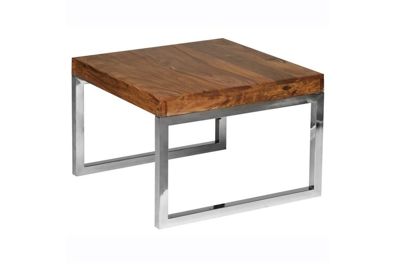 Sido bord Wohnling massivt trä, kvadratisk med metallkromben, herrgårdsstil 60x60 cm - 60x60 cm - Möbler - Bord & matgrupp - Avlastningsbord & sidobord - Lampbord & sidobord