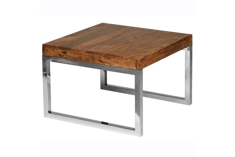 Sido bord Wohnling massivt trä, kvadratisk med metallkromben, herrgårdsstil 60x60 cm - 60x60 cm - Möbler - Bord & matgrupp - Avlastningsbord & sidobord - Lampbord & sidobord