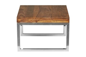 Sido bord Wohnling massivt trä, kvadratisk med metallkromben, herrgårdsstil 60x60 cm - 60x60 cm - Möbler - Bord & matgrupp - Avlastningsbord & sidobord - Lampbord & sidobord