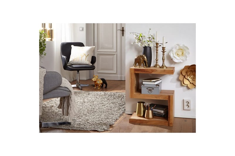 Sido bord Wohnling Massivt trä, S-kub, lantlig stil Akacia - Akacia - Möbler - Bord & matgrupp - Avlastningsbord & sidobord - Lampbord & sidobord