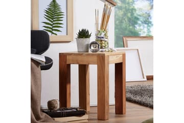 Sido bord Wohnling massivt trä 35x35cm med träben, lantlig stil Akacia - Akacia - Möbler - Bord & matgrupp - Avlastningsbord & sidobord - Lampbord & sidobord