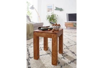 Sido bord Wohnling massivt trä 35x35cm med träben, lantlig stil Rosenträ - Rosenträ - Möbler - Bord & matgrupp - Avlastningsbord & sidobord - Lampbord & sidobord