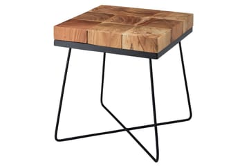 Sido bord Wohnling Massivt trä Blockstil Pulverlackerad metallram Industriell - Möbler - Bord & matgrupp - Avlastningsbord & sidobord - Lampbord & sidobord