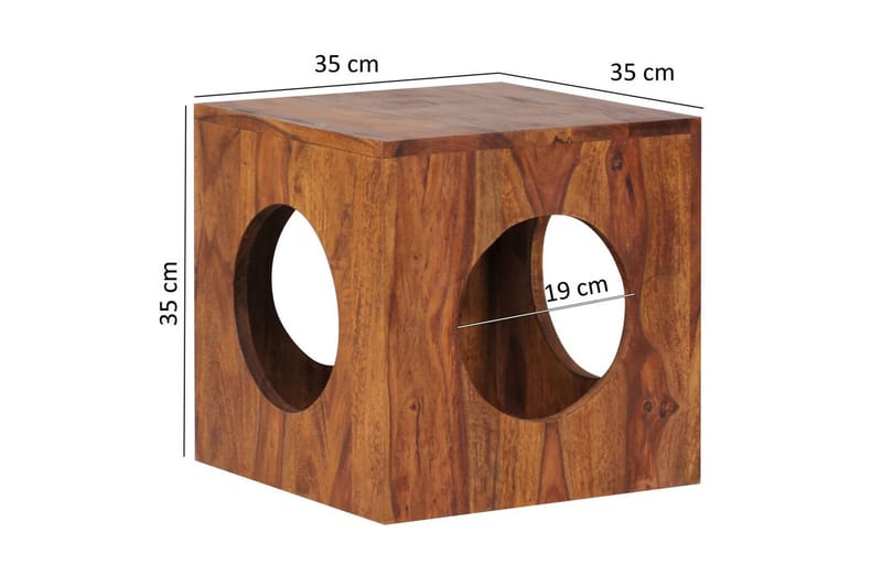 Sido bord Wohnling Massivt trä kub förvaringsutrymme lantstil - Möbler - Bord & matgrupp - Avlastningsbord & sidobord - Lampbord & sidobord