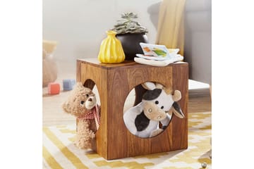 Sido bord Wohnling Massivt trä kub förvaringsutrymme lantstil - Möbler - Bord & matgrupp - Avlastningsbord & sidobord - Lampbord & sidobord