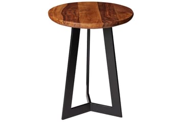 Sido bord Wohnling massivt trä svart metallram rund 35 cm, industriell loftstil 45 cm - 45 cm - Möbler - Bord & matgrupp - Avlastningsbord & sidobord - Lampbord & sidobord
