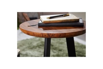 Sido bord Wohnling massivt trä svart metallram rund 35 cm, industriell loftstil 45 cm - 45 cm - Möbler - Bord & matgrupp - Avlastningsbord & sidobord - Lampbord & sidobord