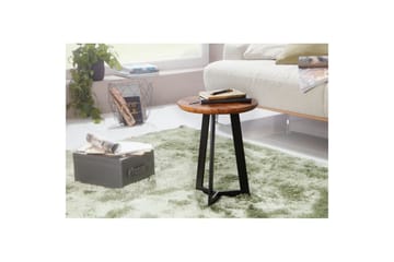 Sido bord Wohnling massivt trä svart metallram rund 35 cm, industriell loftstil 45 cm - 45 cm - Möbler - Bord & matgrupp - Avlastningsbord & sidobord - Lampbord & sidobord