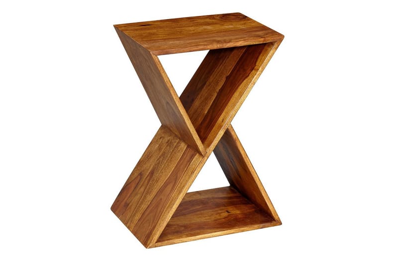 Sido bord Wohnling Massivt trä X-form med förvaringsutrymme lantlig stil - Möbler - Bord & matgrupp - Avlastningsbord & sidobord - Lampbord & sidobord