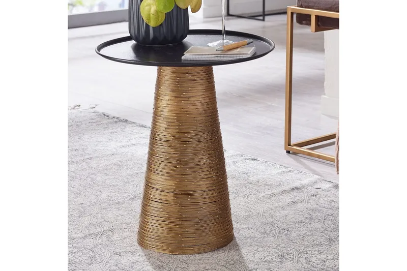 Sido bord Wohnling Metall Rund 40 cm Brickoptik Bordsskiva Modern - Möbler - Bord & matgrupp - Avlastningsbord & sidobord - Lampbord & sidobord