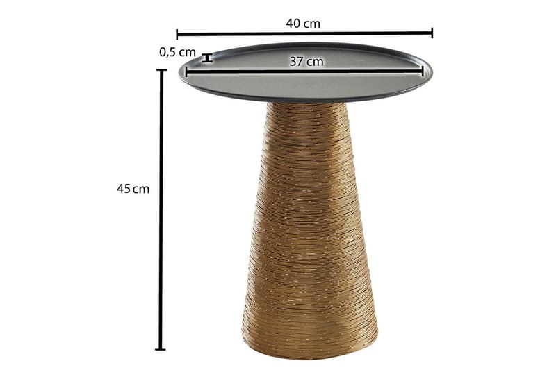 Sido bord Wohnling Metall Rund 40 cm Brickoptik Bordsskiva Modern - Möbler - Bord & matgrupp - Avlastningsbord & sidobord - Lampbord & sidobord