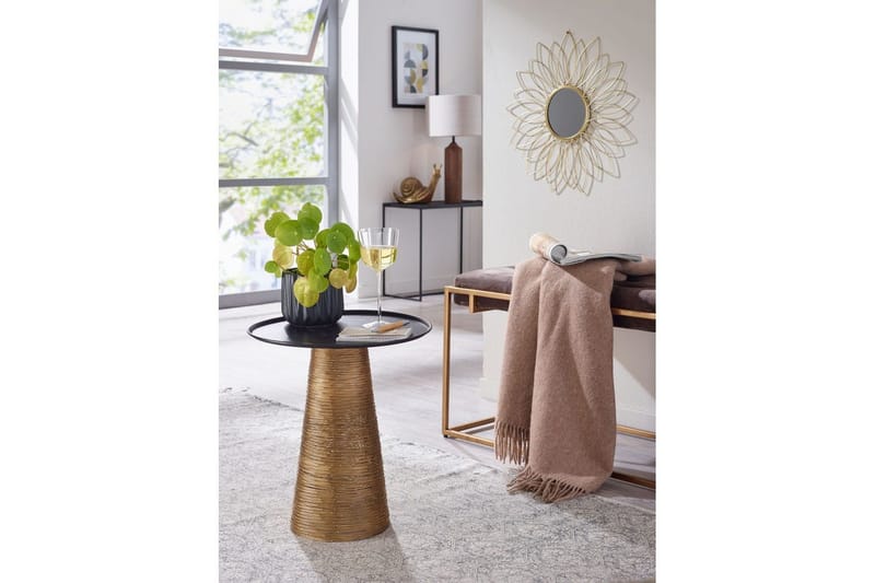 Sido bord Wohnling Metall Rund 40 cm Brickoptik Bordsskiva Modern - Möbler - Bord & matgrupp - Avlastningsbord & sidobord - Lampbord & sidobord