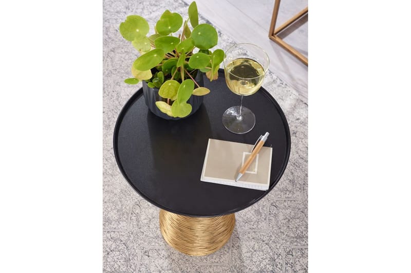 Sido bord Wohnling Metall Rund 40 cm Brickoptik Bordsskiva Modern - Möbler - Bord & matgrupp - Avlastningsbord & sidobord - Lampbord & sidobord