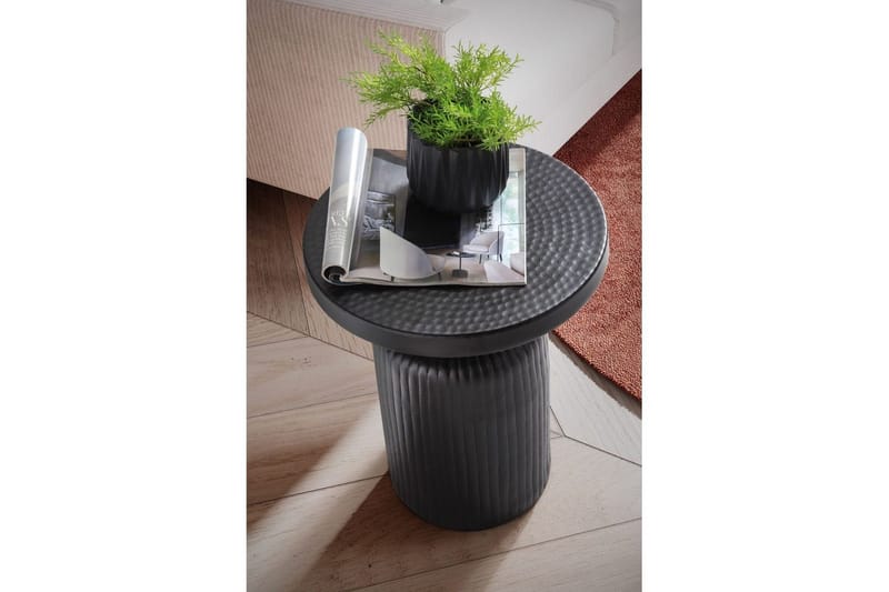Sido bord Wohnling Metall Rund 40 cm Svart Hamrad Look Industriell - Möbler - Bord & matgrupp - Avlastningsbord & sidobord - Lampbord & sidobord